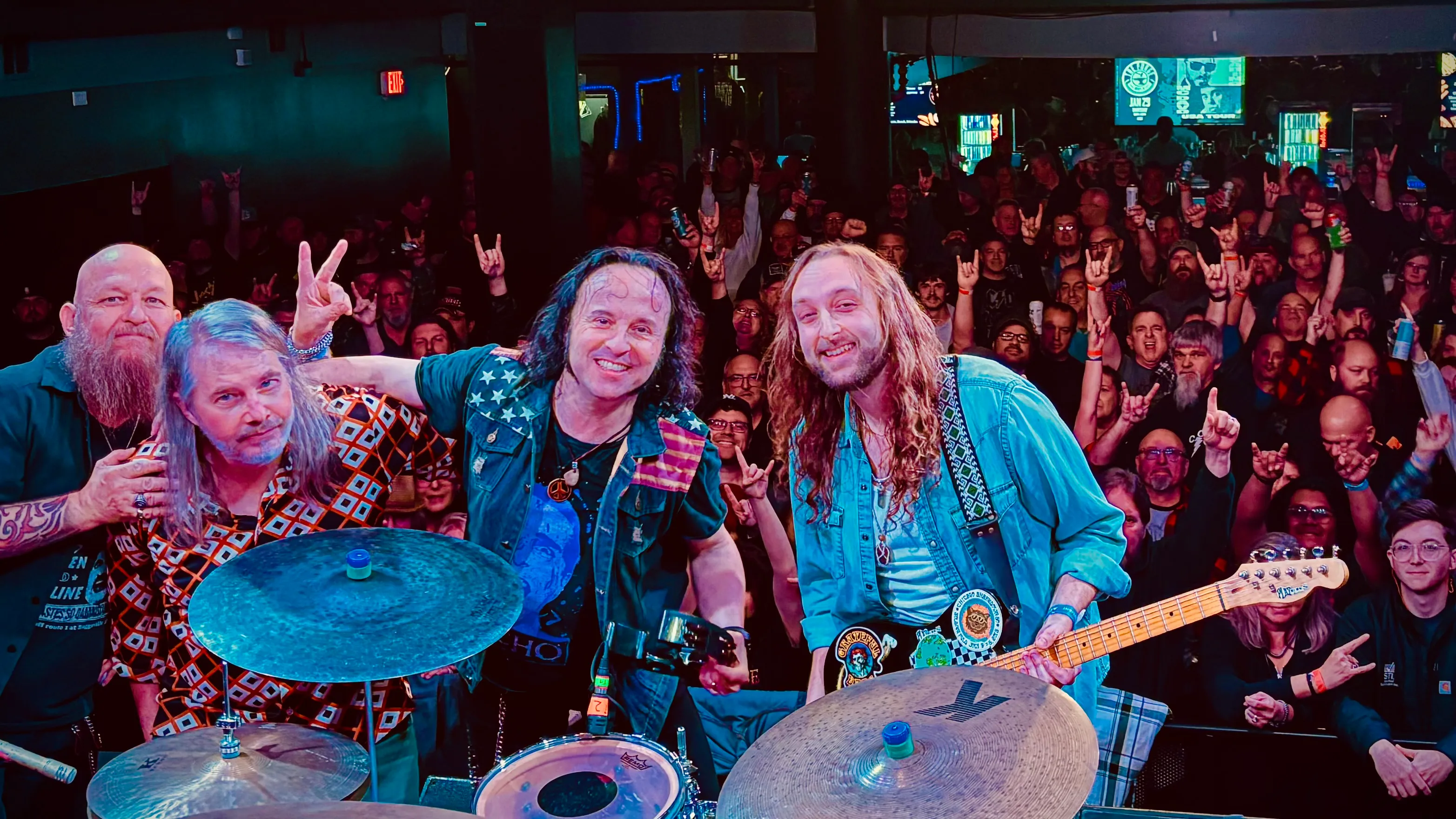 Full band with crowd