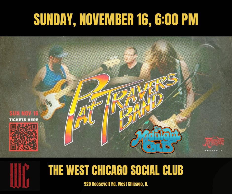 Show poster for The Midnight Calls with Pat Travers Band